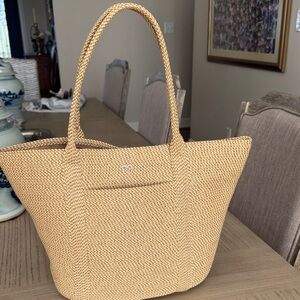Woven Straw Tote Bag - Natural